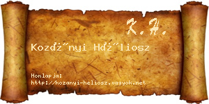 Kozányi Héliosz névjegykártya
