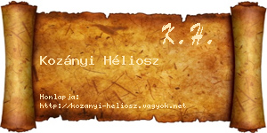 Kozányi Héliosz névjegykártya